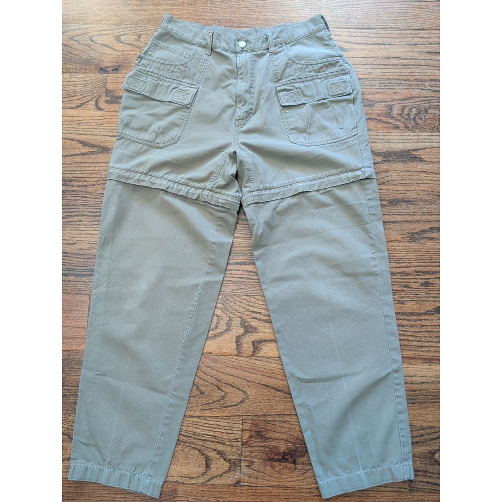 Vntg REI Explorer Convertible Zip Cargo Pants Army Green Outdoor Hiking Women 14
